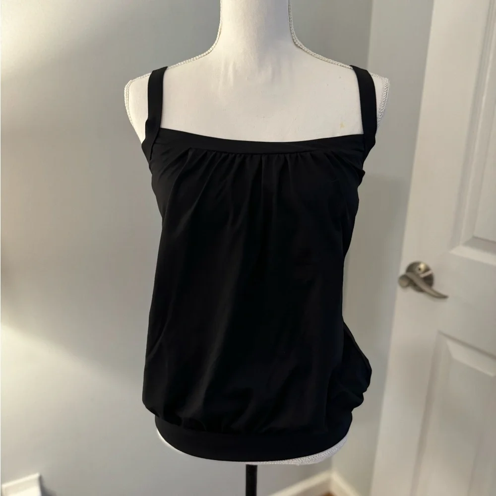 Lands End Tankini blouson Black Size 8 D
